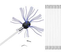 FAFAKO Kit De Ramonage De Cheminée, Kit De Brosse De Cheminée avec Tiges Flexibles en Nylon, Kit De Nettoyage De Cheminée Rotatif Entraîné par Perceuse, Kits D'outils(10 m)