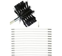 FAFAKO Kit De Ramonage Poêle Pellet Réglable Brosse Nettoyage De Cheminée 100mm Conduits 15 Cannes De Ramonage Kit pour Nettoyage du Poêle À Granulés(12 Rods,410mm)