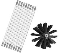 FAFAKO Kit De Ramonage Poêle Pellet Réglable Brosse Nettoyage De Cheminée 100mm Conduits 15 Cannes De Ramonage Kit pour Nettoyage du Poêle À Granulés(9 Rods,610mm)