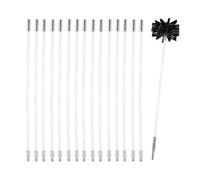 FAFAKO Poêle À Granulé Kit Ramonage - Brosse De Nettoyage Cheminée 100mm avec 9 Cannes, Kit Ramonage Poêle Pellet Flexible pour Conduit, Entretien Poêle À Granule(18 Rods,410mm)