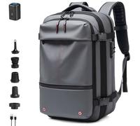 FAFAKO Sac À Dos De Étanche À L'air avec Aspirateur, Sac À Dos Extensible Antivol, Sac À Dos De À Compression 60 L avec Pompe(Gray,Air Pump)