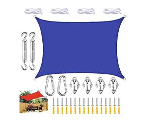 FAFAKO Voile d'ombrage imperméable, rectangulaire, 3 x 4 m, PES, imperméable, polyester indéchirable, résistant, protection UV à 98 %, pour terrasse et extérieur