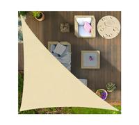 FAFAKO Voile d'ombrage triangulaire imperméable en polyester de qualité supérieure avec protection UV, pour balcon, jardin, terrasse, œuf, 3 x 4 x 5 m (beige, 4 x 4 x 5,7 m)