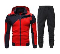 FAFAN Sweat a Capuche Homme Faux Deux pièce Automne Hiver Mode Casual Patchwork Sweatshirt Manche Longue Cordon Serrage Courir Zipper Hoodies