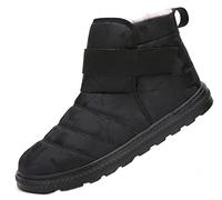 Fafazhu Bottes de Neige Hiver Hommes Femme, Courte Bottines Chaud Fourrure Doublé Imperméable Chaussures de Randonnée Bottes de Pluie Outdoor Baskets 47 EU Noir
