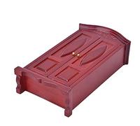 Fafeicy 1/12 Mini Mini Vintage Wooden Double Dobe Door DOORD PLINROBE Dollhouse, Furniture Dolls House Accessoire avec Matériau en Bois Robuste pour Une Maison de Poupée de 12 Pouces (Bourgogne)
