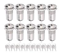 Fafeicy 10 Pièces Interrupteurs à Clé 12 mm/0,5 pouces 220VAC/DC 3A, Interrupteur de Verrouillage du Barillet ON-OFF, avec 20 Clés, 10 Noix(Single Pull), Interrupteur De Commande