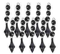 Fafeicy 10pcs Chandelier Crystal Pendant Prime Acrylique Prismes Decoration DIY POUR LA MAISON FEURMING ÉCLAIR (BLACK)