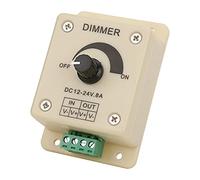 Fafeicy 12-24V Variateur Rotatif Manuel, Contrôleur de Lumière LED | Bouton de réglage fluide et sans scintillement, compatible avec les lampes spot et bandes de 12 V à 24 V, boîtier durable