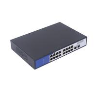 Fafeicy 16 Port Poe Ethernet Switch Gigabit Network Hub avec 2 Ports de Liaison Montante 4KV Guard et 7,2 Go de la capacité de Commutation pour Home Office Dorm Hotel (Plug UE 100-240V)