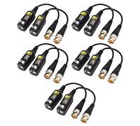 Fafeicy 5 Paires de Connecteurs Balun Vidéo 8MP Adaptateur Balun émetteur à Paire Torsadée avec Protection Contre la Foudre de Niveau 3 pour Caméra de sécurité HD CVI AHD TVI CVBS
