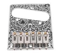 Fafeicy 6 Saddle Electric Guitar Bridge Brass Telecaster Bridge Vintage Style avec 52,5 Mm Espacement de Cordes pour la Chaîne TL à Travers le Corps (SILVER)