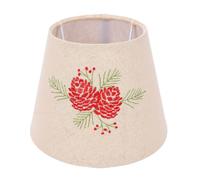 Fafeicy Abat-jour en Lin brodé Main, Style Pomme de Pin, avec Adaptateur de Douille E27 E14, pour Lampe de Table Chambre Salon Bureau (rouge)