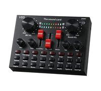 Fafeicy Adaptateur de Câble V8S USB Sound Carte avec BT, Multiples Effets Sonores, Cellule Rechargeable et Puce de Contrôle du Bruit DSP Double pour Téléphone et Ordinateur Portable,
