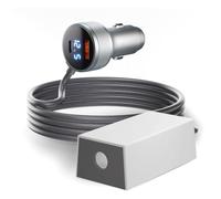 Fafeicy Adaptateur Voiture Convertisseur élévateur pour Mini Parabole, | Construction en PVC et PC, Prise Allume-cigare, Affichage du Voltmètre en Temps Réel, Compatible avec les Véhicules