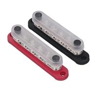 Fafeicy Barre Omnibus 48 V Barre Omnibus 48 V CC Bloc de Distribution D'énergie Goujons de Borne M6 150 A 300 CA avec Couvercle en Polycarbonate Écrou en Caoutchouc Isolant pour