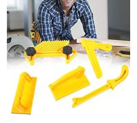 Fafeicy Bâton de Bloc-Poussoir de sécurité 5 pièces, Ensemble de Panneaux de Plumes en Plastique Jaune, Outils de Table de routeur à Bois, avec Fond en Caoutchouc
