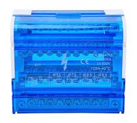 Fafeicy Boîte de Distribution de Rail Din 125A/500V, 411 Boîte, 4 in 40 Out, Répartiteur Étagé Tétrapolaire, Ignifuge, Boîte de Jonction à 4 Niveaux pour Génie Électrique, Bornier