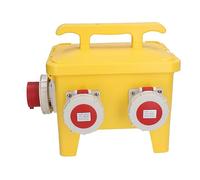 Fafeicy Boîte de Prise Mobile Industrielle, Matériau PC, Prises CEE 16 A et Disjoncteur pour Chantiers de Construction, étanche IP67 avec 2 Prises à Trois Trous et 2 à Cinq Trous
