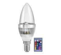 Fafeicy Bougie LED E14/E12 RVB, 3 W avec Télécommande, Ampoule LED Réglable à Couleur Changeante pour Restaurants et Décoration D'intérieur (Couvercle transparent E14)
