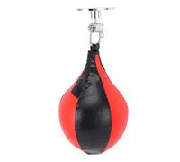 Fafeicy Boule de Vitesse Suspendue en Cuir PU avec Crochet Pivotant, Sac de Boxe en Forme de Poire pour Salle de Sport à Domicile, Noir Rouge