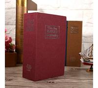 Fafeicy Box Livre de Verrouillage de sécurité, Style de Dictionnaire Portable pour le Bureau à Domicile, Verrouillage codé, Boîte Robuste pour les Objets de Valeur (Mot de passe rouge)