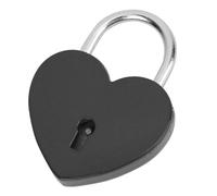 Fafeicy Cadenas en Forme de Coeur avec clé pour le Journal de Journal Décoratif Verrouillage en Métal Petit Verrouillage de sécurité (BLACK)