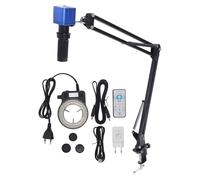 Fafeicy Caméra de Microscope Numérique 1080P 24MP HD Caméra de Microscope USB avec Objectif à Monture 150X C 56 LED Ring Light pour la Recherche Scientifique Industrielle (Prise UE)