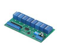 Fafeicy Carte de Module de Relais 24 V 8 Entrées 8 Sorties Contrôle de Commutateur 64 Appareils en Parallèle pour Boîtier de Rail DIN35 Carte d'extension PLC avec 6 Modes de Fonctionnement, Facile