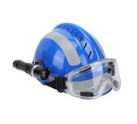 Fafeicy Casque de Sauvetage, Casque de sécurité de Lutte Contre Les Incendies d'urgence avec Lampe Frontale et Bande Réfléchissante, pour Les Travailleurs Pétroliers des Navires Miniers