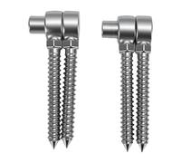 Fafeicy Charnière à Crochet et œil, M12 Vis à Bois en Acier Inoxydable | Charnière D'angle de 4-1/2 Po avec Trou de 5/8 Po, Tige Filetée de 3 Po pour Clôture en Bois, Portail de Ferme, Porte de