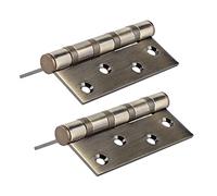 Fafeicy Charnière de Porte en Acier Inoxydable de 4,1 Pouces (3 mm) à Axe Amovible - Charnière Amortisseuse et Silencieuse à Roulement Robuste, Finition Plaquée Jaune - Pour Portes en