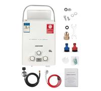 Fafeicy Chauffe-eau Portable sans Réservoir 1,58 GPM 6 L 40946 BTU Chauffe-eau Extérieur avec Affichage Numérique -douche alimenté par (Prise UE)