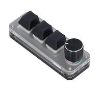 Fafeicy Clavier Mécanique Mini 3 Touches et Boutons, Clavier USB C LED Rvb Personnalisable avec Interrupteur Anti-poussière pour Les Médias de Bureau de Jeu