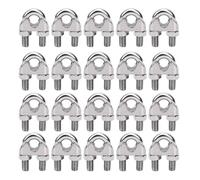 Fafeicy Collier de Câble en Acier Inoxydable 304, 20 Pièces Bride en U pour Câble de Garde-corps, Suspension D'enseigne et Arrimage de Camion, avec de 12mm
