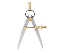 Fafeicy Compas en Cuir, Diviseur en Acier au Carbone 100mm, Outil de Marquage Rotatif pour Maroquinerie et Couture