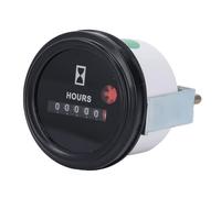 Fafeicy Compteur Horaire à Quartz, Affichage à 6 Chiffres, Testeur d'heure Rond Haute sensibilité pour Générateur de Pompe, Construction en Métal ABS, Plage 0-99999,9 H, Utilisation de Machines