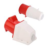 Fafeicy Connecteur Industriel de Prise d'alimentation à 4 Broches, Ensemble de Prises Triphasées 32A en Laiton ABS étanche pour l'industrie Chimique et les Applications Ferroviaires