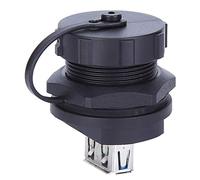 Fafeicy Connecteur USB étanche, en Cuivre, Isolant PA66, Double Couvercle Anti-poussière Femelle pour la Communication Industrielle