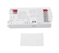 Fafeicy Contrôleur de Bande LED, Modes de Variateur 5 en 1 RGBCCT RGBW RGB CCT, Courant Maximum 20 A, avec Ports de Connexion Rapide et Réglage de L'état de Mise Sous Tension, pour