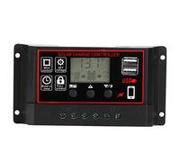 Fafeicy Contrôleur de Charge Solaire 12V 24V, Compteur Intelligent à Affichage Numérique USB 5V 60A pour les Systèmes énergétiques Domestiques