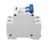 Fafeicy Disjoncteur CC 63A 2 Pôles, 500V Interrupteur de Protection MCB | Pour Système Solaire Photovoltaïque, Montage sur Rail DIN, 35mm, Courbe Type B, Protection contre Surcharge et