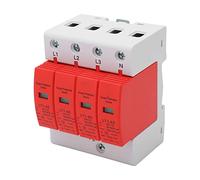 Fafeicy Dispositif de Protection Contre Les Surtensions 4P Parafoudre 65 KA AC 385 V avec Conception Anti-Corrosion pour la Protection électrique Indicateur Vert Rouge pour Fenêtre