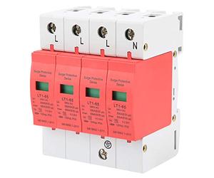 Fafeicy Dispositif Parafoudre Basse Tension 4P 30KA-65KA 385V, Protecteur de Surtension en Matériau PC Ignifuge pour la sécurité électrique avec Installation Facile sur Rail