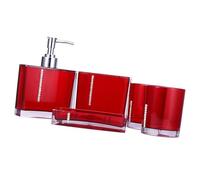 Fafeicy Ensemble d'accessoires de Salle de Bain en Acrylique, Rouge, en Acrylique Résistant, Luxe avec une Excellente Décoration de la Maison, Facile à Entretenir, pour Toute Salle de Bain, Hôtel