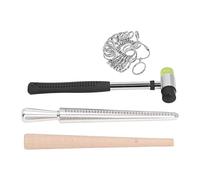 Fafeicy Ensemble de Baguiers avec 4 Normes de Taille US HK JP EU Mandrin en Bois Marteau en Caoutchouc pour la Fabrication de Bijoux Jauge de Taille de Bague Kit de Dimensionnement de