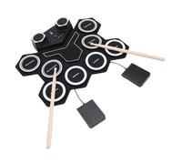 Fafeicy Ensemble de Batterie électronique Enroulable en Silicone, avec 2 Pédales, Tapis D'entraînement MIDI, Double Haut-parleur intégré pour Enfants