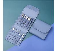 Fafeicy Ensemble de Manucure, Outils de Pédicure en Acier Inoxydable Kit D'ongles avec Casse de Voyage Kit de Toilettage Professionnel pour Soins à la Main (BLUE #-1)