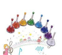 Fafeicy Ensemble de Percussions Musicales Clochettes en Métal 8 Pièces Instruments Accordés Colorés avec Poignées en Plastique C Moyen à C élevé pour les Cours d'enfants, les Fêtes, les Jeux de