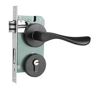 Fafeicy Ensemble de Serrures de Porte, Poignée de Porte d'entrée n Aluminium, Ensemble de Serrures à Levier pour Portes Intérieures, Accès par xtérieure, Serrure Tournante Intérieure, 1